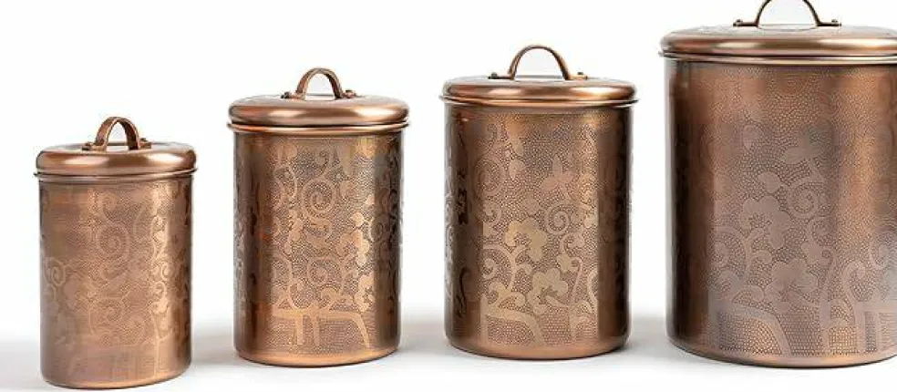 Stainless Steel Kitchen Canister | Antique Copper Finish