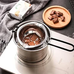 Stainless Steel Melting Pot with Silicone Spatula for Melting Chocolate, Soap, Wax, Candle Making (600ml and 1600ml)