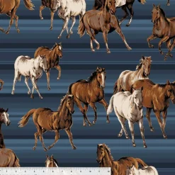 Stallion Horses Fleece Fabric | Free Shipping | Buy More & Save More