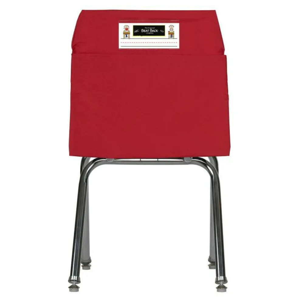 Standard Chair Pocket Classroom Storage Organizer - 14 inch, Red