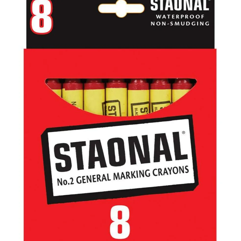 Staonal® Marking Crayons, Red, 8 Count