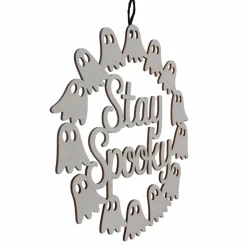 15.5" Stay Spooky Ghost Wreath DIY Wood Plaque by Make MarketĀ®