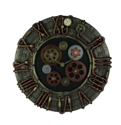 Steampunk Electricity Conduit Piping Wall Clock