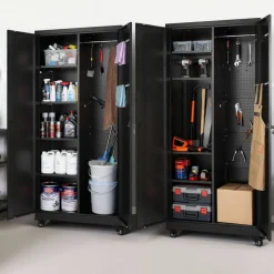 Steel Storage Cabinet 68.9 in Lockable with 4 Adjustable Shelves