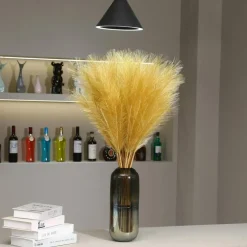 9 Stems Gold Pampas Grass 38 Inch Tall Faux Pampas Grass Decor Artificial Pampas Reed Boho Wedding Centerpieces Gatsby Party Home Table Vase Arrangement Decor