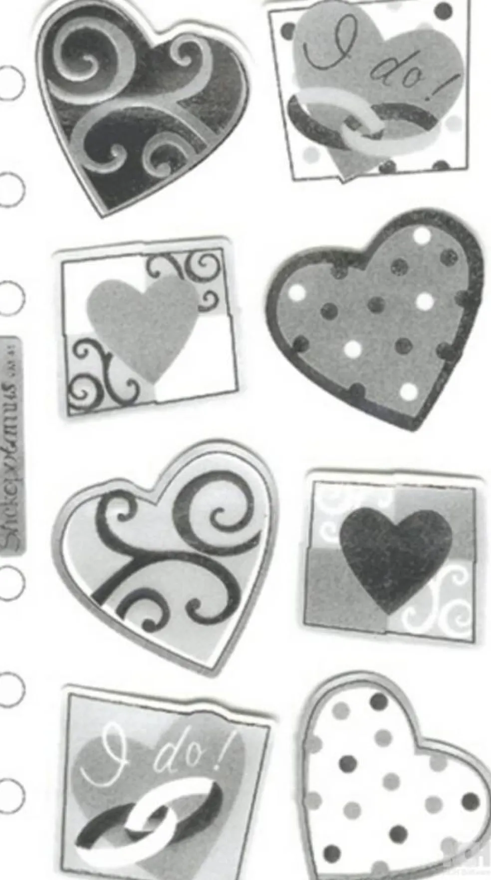 Sticko I Do's Vellum Silver Foiled Stickers