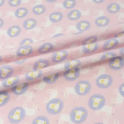 Stitch & Sparkle Pink Baby Lions Cotton Flannel Fabric