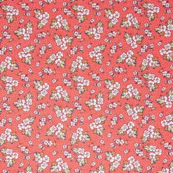 Stitch & Sparkle Vintage Mix & Match Floral Dot Raspberry Cotton Fabric
