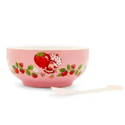 Strawberry Shortcake Ceramic Bowl With Color-Changing Spoon | Holds 27 Ounces