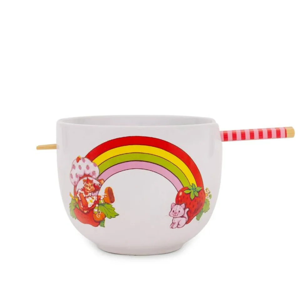Strawberry Shortcake Rainbow 20-Ounce Ceramic Ramen Bowl With Chopsticks