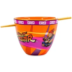 Street Fighter Battle Boys 16-Ounce Ramen Bowl and Chopsticks