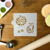 Striped Cat Cookie & Craft Stencil | CM029 by Designer Stencils | Stencils for Royal Icing, Airbrush, Dusting Powder |