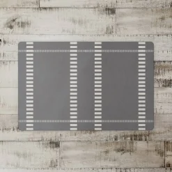 Striped Dashed Lines Floor Mat