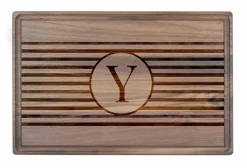 Stripe Monogram Walnut Cutting Board