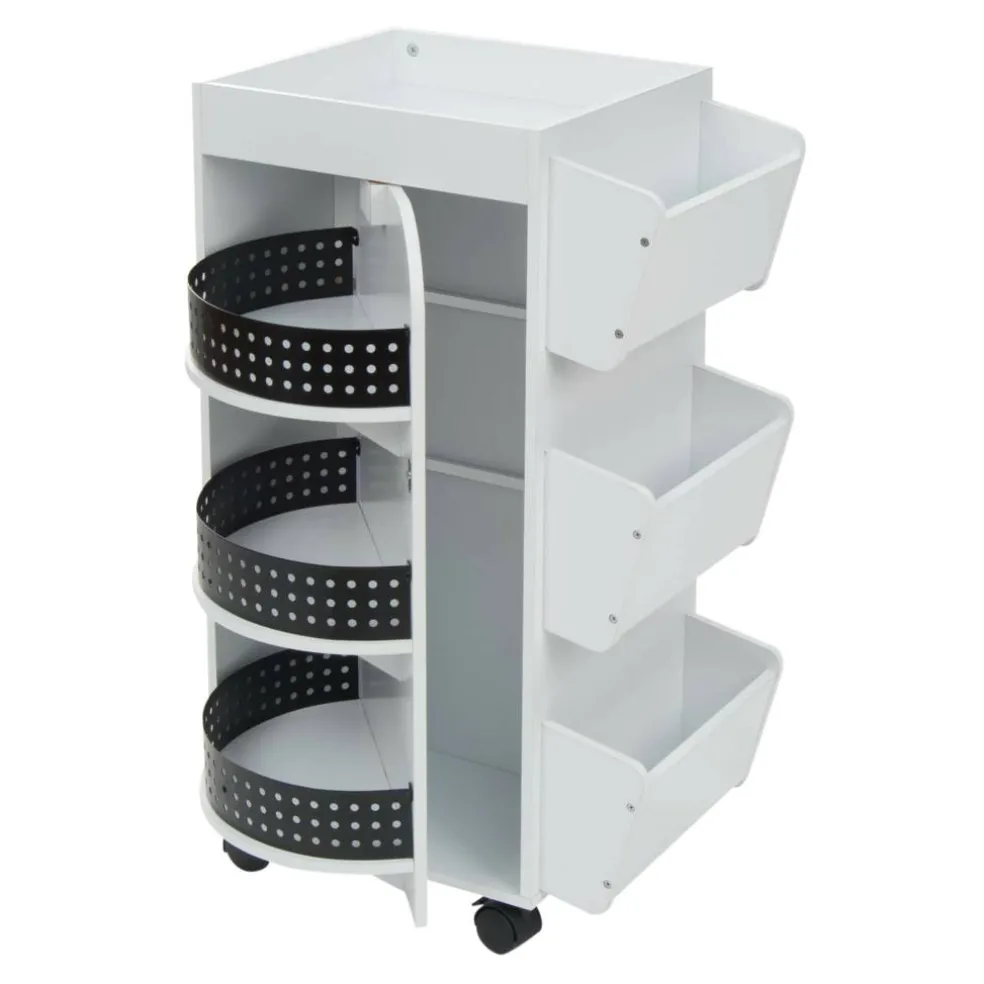 Studio Designs White & Black Swivel Mobile Organizer Cart