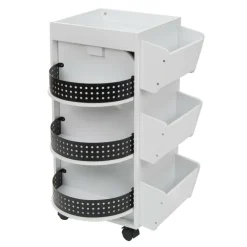 Studio Designs White & Black Swivel Mobile Organizer Cart