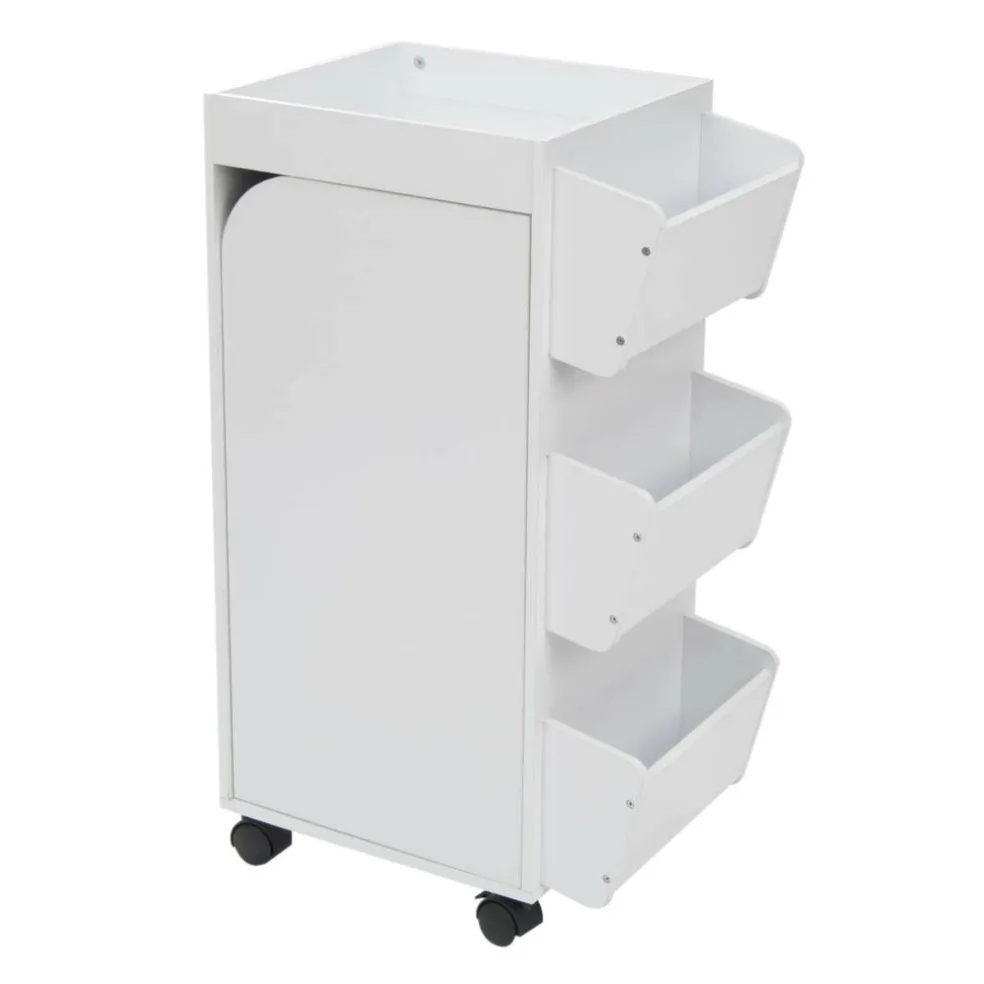 Studio Designs White & Black Swivel Mobile Organizer Cart