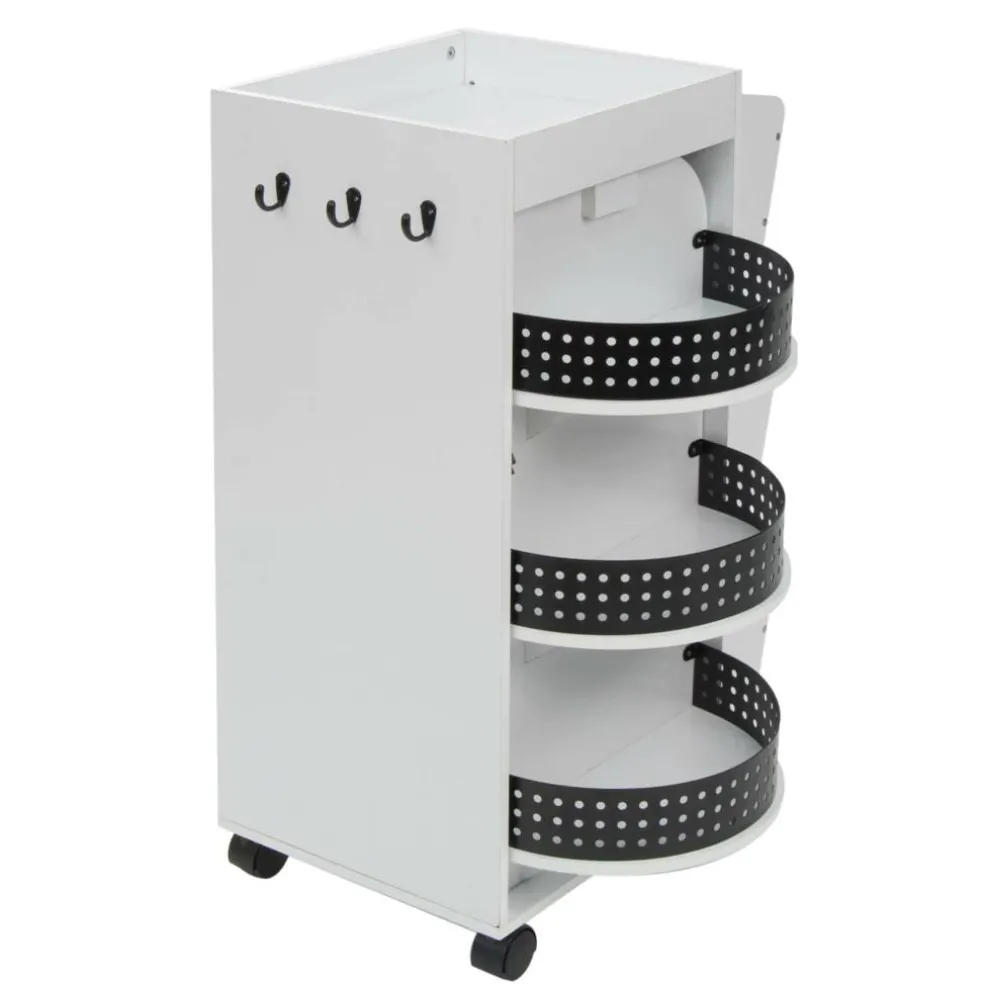 Studio Designs White & Black Swivel Mobile Organizer Cart