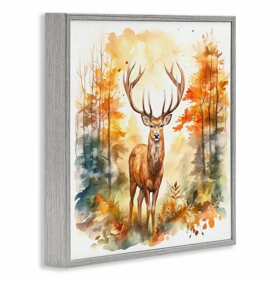 Stupell Industries Autumn Forest Stag Framed Giclee Art