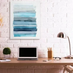Stupell Industries Blue & Gray Ombre Abstract Lines Canvas Wall Art