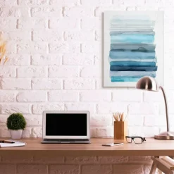 Stupell Industries Blue & Gray Ombre Abstract Lines Canvas Wall Art