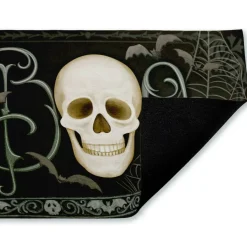 Stupell Industries Boo with Skulls & Bats Printed Outdoor Door Mat, design by Nicole Tamarin, 18"x30"
