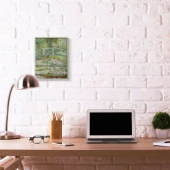 Stupell Industries Bridge Over Lilies Monet with Gray Frame Wall Accent