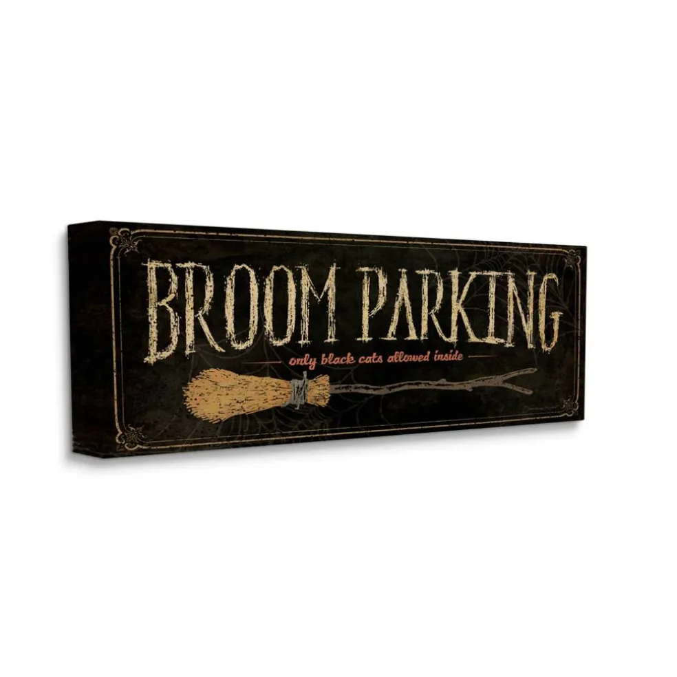 Stupell Industries Broom Parking Black Cats Allowed Canvas Wall Art