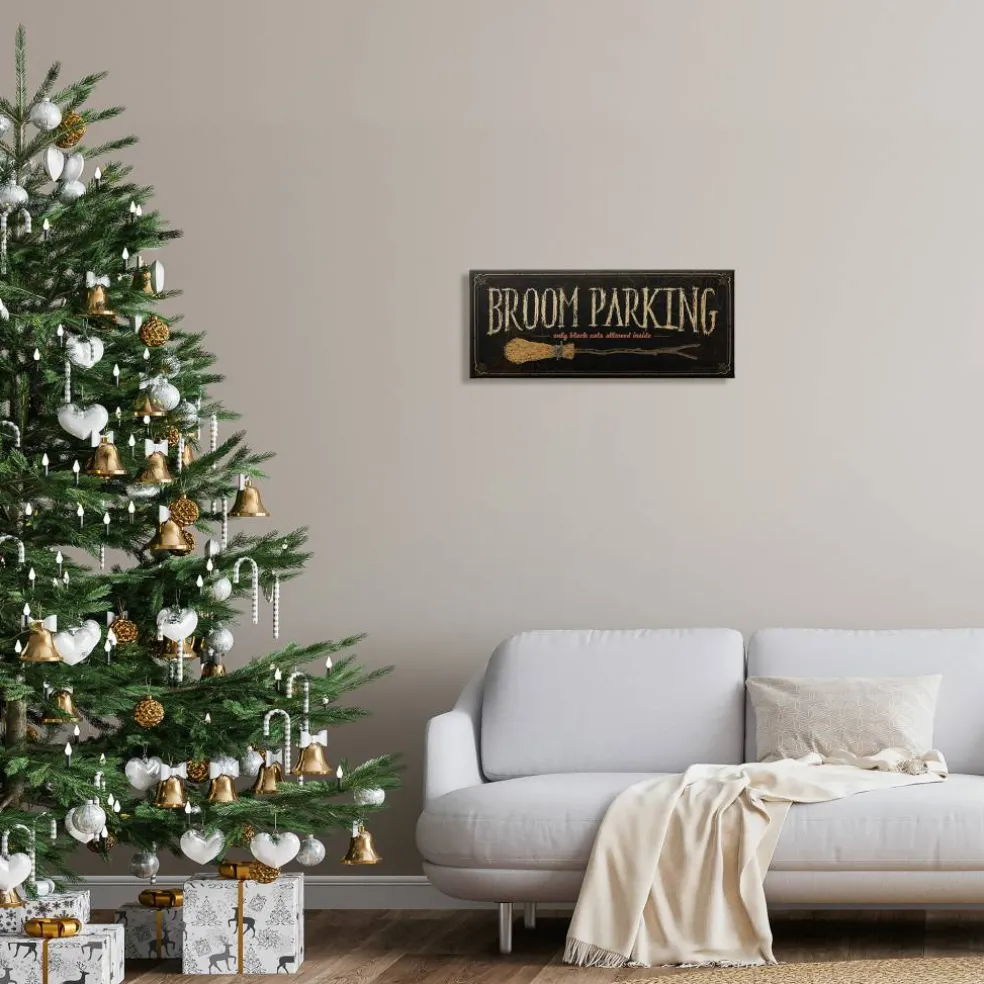Stupell Industries Broom Parking Black Cats Allowed Canvas Wall Art