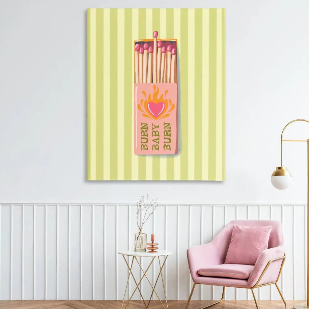 Stupell Industries Burn Baby Matches Canvas, design by Elyse Anastacia