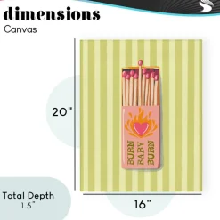 Stupell Industries Burn Baby Matches Canvas, design by Elyse Anastacia