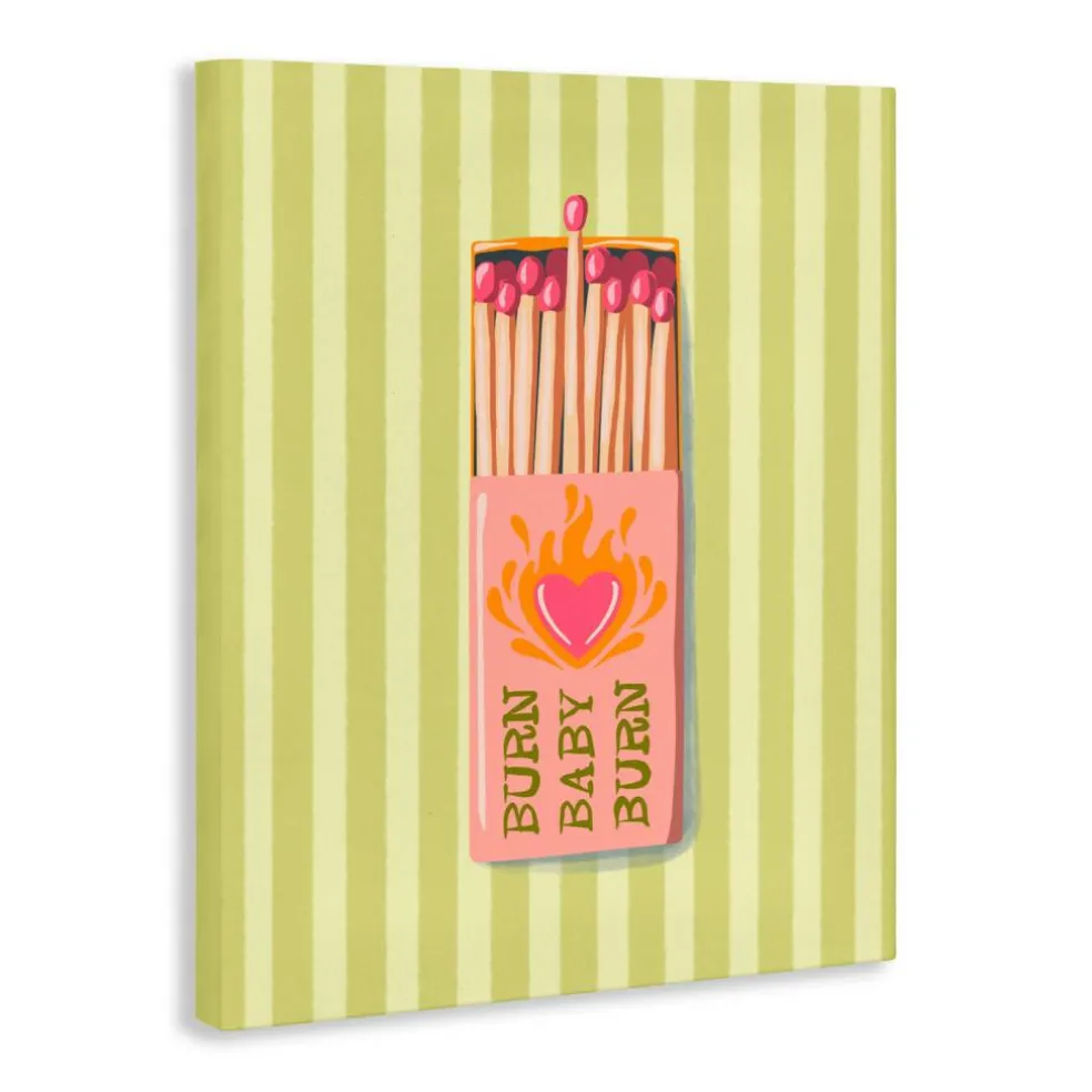 Stupell Industries Burn Baby Matches Canvas, design by Elyse Anastacia