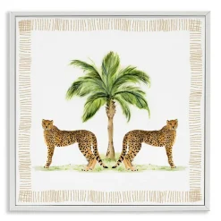 Stupell Industries Cheetah Duo & Palm Tree Framed Giclee By Janet Tava
