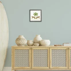 Stupell Industries Cheetah Duo & Palm Tree Framed Giclee By Janet Tava