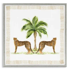 Stupell Industries Cheetah Duo & Palm Tree Framed Giclee By Janet Tava