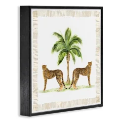 Stupell Industries Cheetah Duo & Palm Tree Framed Giclee By Janet Tava