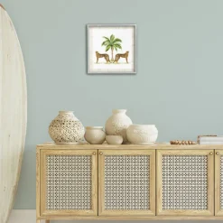 Stupell Industries Cheetah Duo & Palm Tree Framed Giclee By Janet Tava
