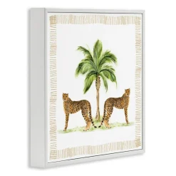 Stupell Industries Cheetah Duo & Palm Tree Framed Giclee By Janet Tava