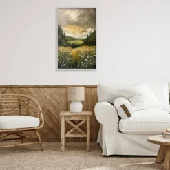 Stupell Industries Clouded Daisy Path Black Framed Giclee Art, design by Creative Studio