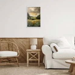 Stupell Industries Clouded Daisy Path Black Framed Giclee Art, design by Creative Studio