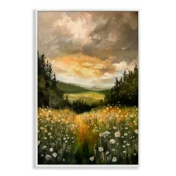 Stupell Industries Clouded Daisy Path Black Framed Giclee Art, design by Creative Studio