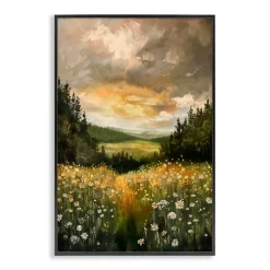 Stupell Industries Clouded Daisy Path Black Framed Giclee Art, design by Creative Studio