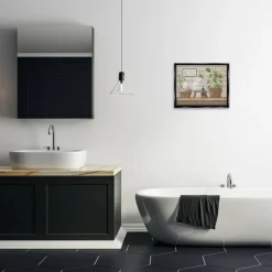 Stupell Industries Comforting Bathroom Spa Still Life Floater Framed Art