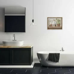 Stupell Industries Comforting Bathroom Spa Still Life Floater Framed Art
