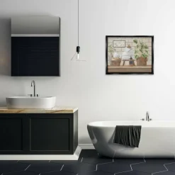 Stupell Industries Comforting Bathroom Spa Still Life Floater Framed Art
