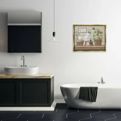 Stupell Industries Comforting Bathroom Spa Still Life Floater Framed Art