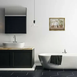 Stupell Industries Comforting Bathroom Spa Still Life Floater Framed Art