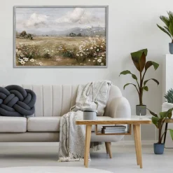 Stupell Industries Daisy Clusters in Field Framed Giclee, design by Jacky Ngan