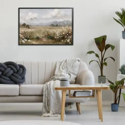Stupell Industries Daisy Clusters in Field Framed Giclee, design by Jacky Ngan