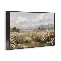 Stupell Industries Daisy Clusters in Field Framed Giclee, design by Jacky Ngan